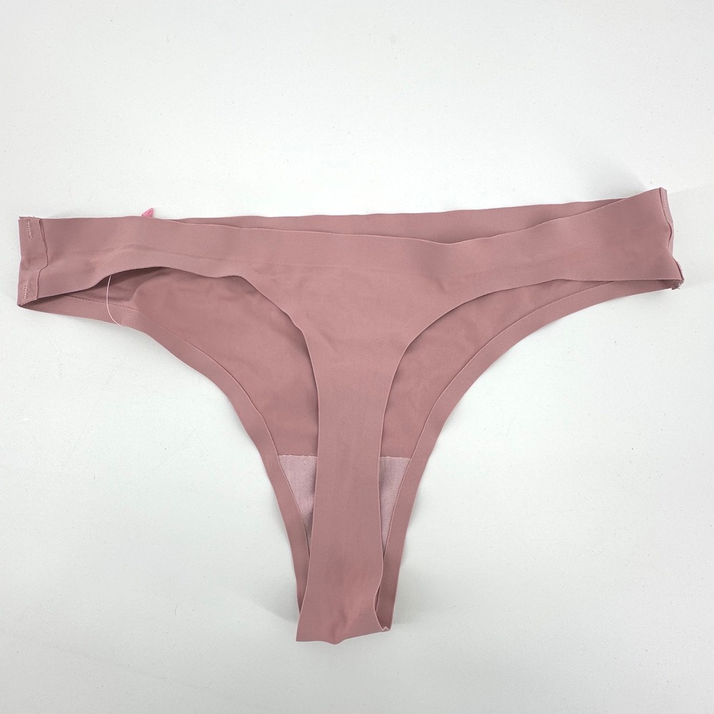 Cheek BossNo-Show Seamless Thong Underwear Womens Small Dusty Rose Pink
